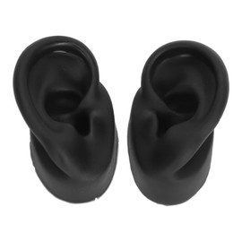 Yosoo Modelo de Oreja de Silicona, Modelo Flexible de Silicona Pantallas de Partes del Cuerpo Modelo de Práctica de Perforación de Oreja Izquierda Derecha Reutilizable (Black)