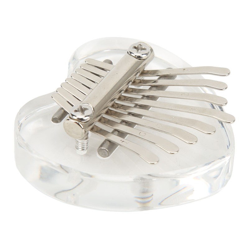 Heart Shaped Thumb Piano Mini Portable Transparent Crystal 8 Keys