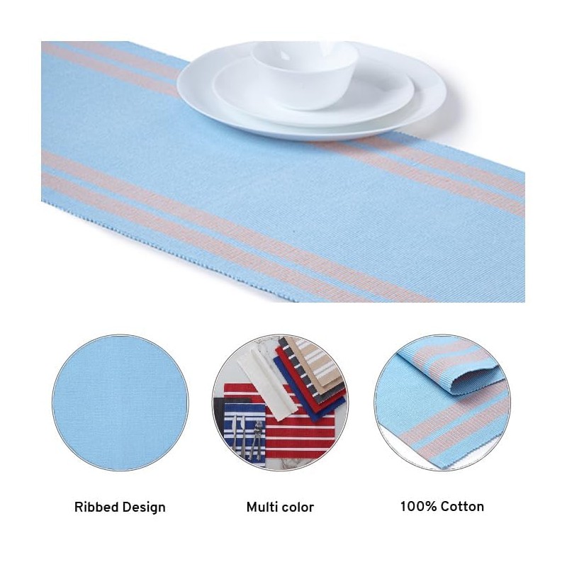 Encasa XO Dining Table Runner 13"x94" | Yarn Dyed Fine