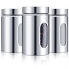 Mimorou 3 Pcs Stainless Steel Canister Set with Glass Windows