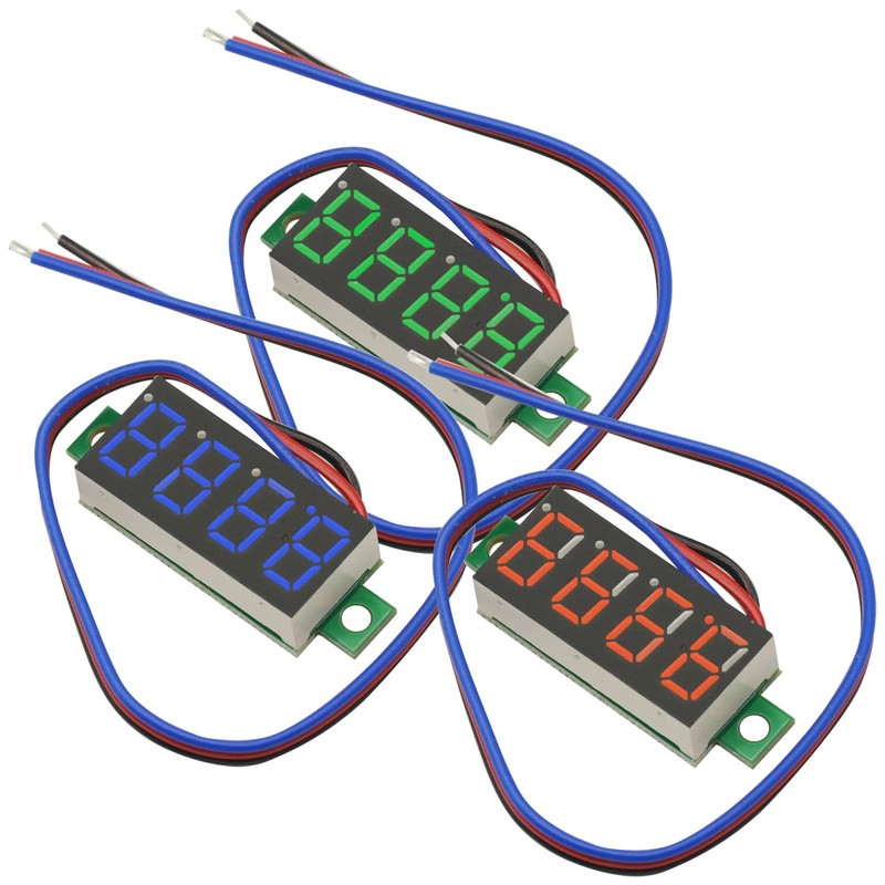 3Pcs 4 Bit 0.36 inch Mini Digital Voltmeter 0-100V DC