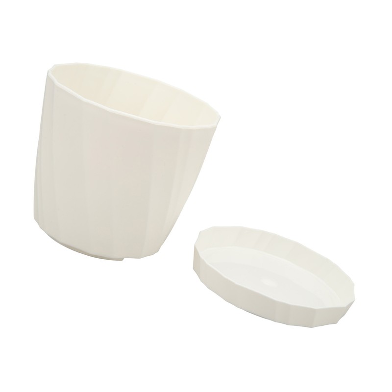 5 PCS Indoor Plant Pots with Base PP White Beautiful