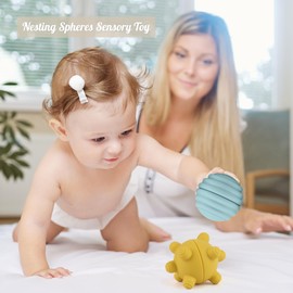 4 Pack Silicone Spheres Sensory Toys, Silicone Sensory Balls for Baby Boys & Girls