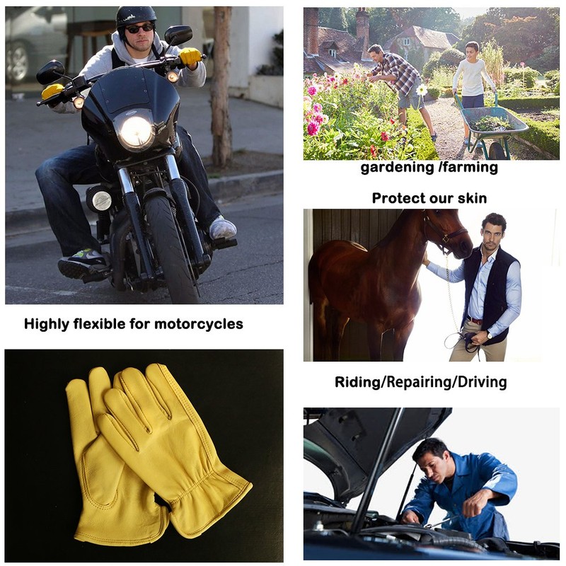 OLSON DEEPAK Leather Gardening Gloves for Men and Women, Soft