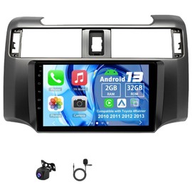 Slakerbe Car Radio for Toyota 4Runner 2010 2011 2012 2013, 9 Inch Touchscreen Car Stereo 2GB+32GB Android 13 Radio Stereo CarPlay Android Auto with Backup Camera GPS Navigation
