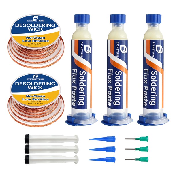 Solder Wick and Soldering flux for Electronics Repair, No Clean