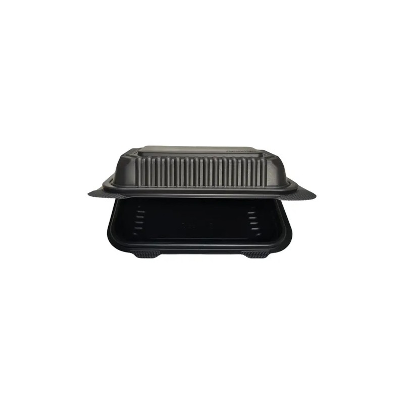 Contenedor Liso 9x6 Pulgadas Desechable Biodegradable 150pzs