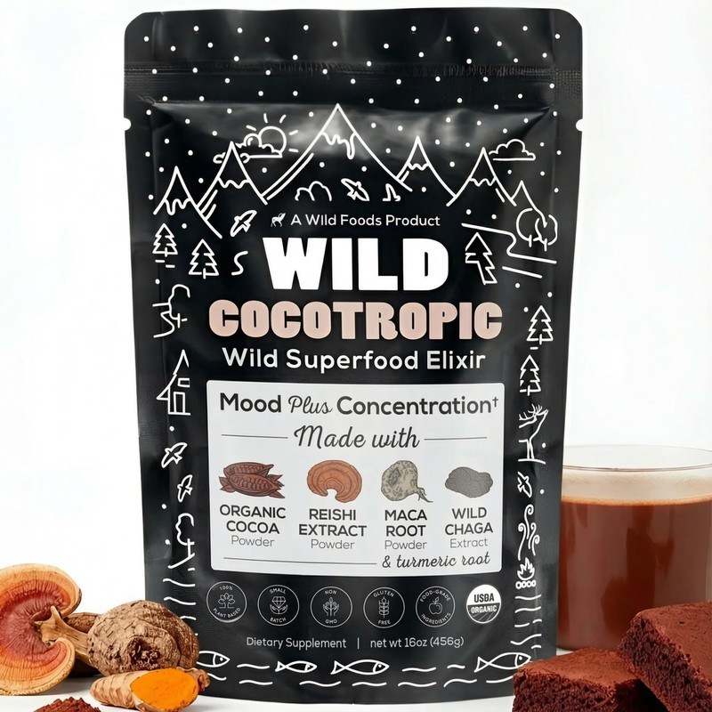 Wild Cocotropic - Elixir de champiñones con cacao, Reishi, extracto