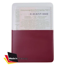 orgaexpert Car Registration Certificate Protective Case Bordeaux (118 x 82 mm) Made in Germany Case Card Holder Vehicle Registration Card Case ID Document Case, bordeaux, Classic