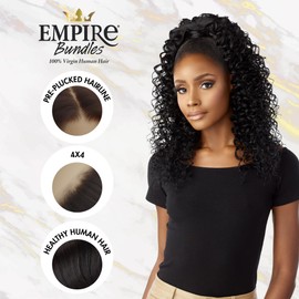 Sensationnel Empire bundle 4x4 closure - water deep 12 inch HD lace large free parting lace frontalclosure unprocessed human hair weave (NATURAL)