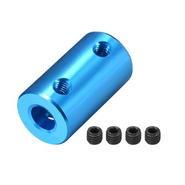 sourcing map 4mm to 6mm Bore Rigid Coupling Set Screw L25XD14 Aluminum Alloy,Shaft Coupler Connector,Motor Accessories,Blue