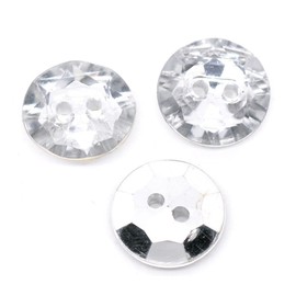 20 Large 30mm Plastic Crystal Faux Diamond Round Rhinestone Sewing Craft Buttons