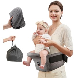 SUNVENO Foldable Baby Hip Seat - Lightweight, Compact Stowable Carrier, Ergonomic Waist Adjustment, with Practical Storage Space, for 0-36 Months