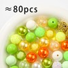 BERMRO 20mm Beads for Pens Rhinestone Beads 80pcs Chunk Bubblegum