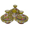 Handmade Salt & Pepper Pinch Triple Tagine Set Spice Holder