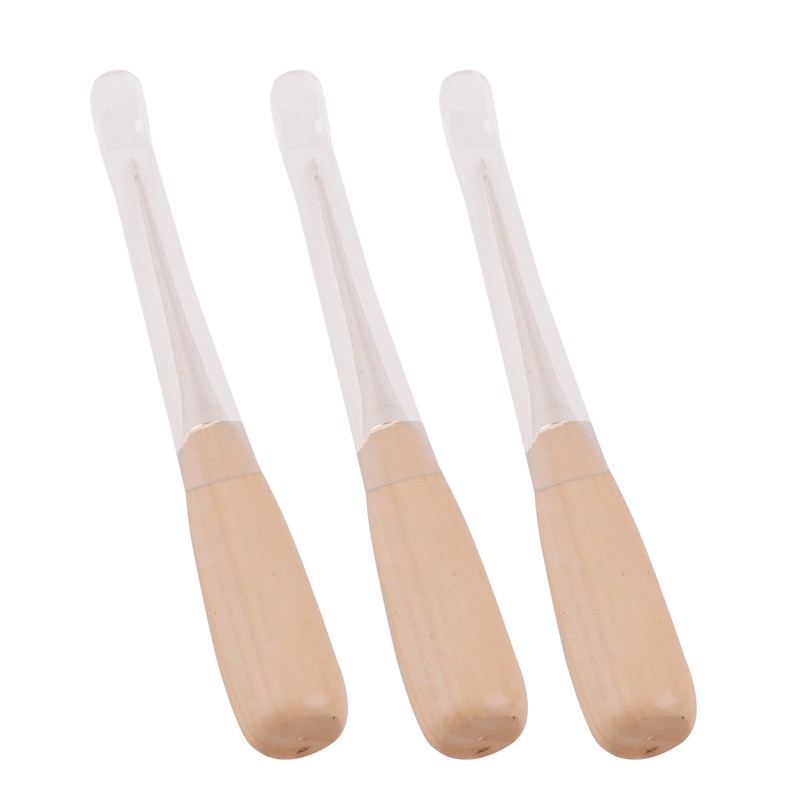 Eowpower 3 Pieces Wooden Handle Leather Drillable Stitching Sewing Awl