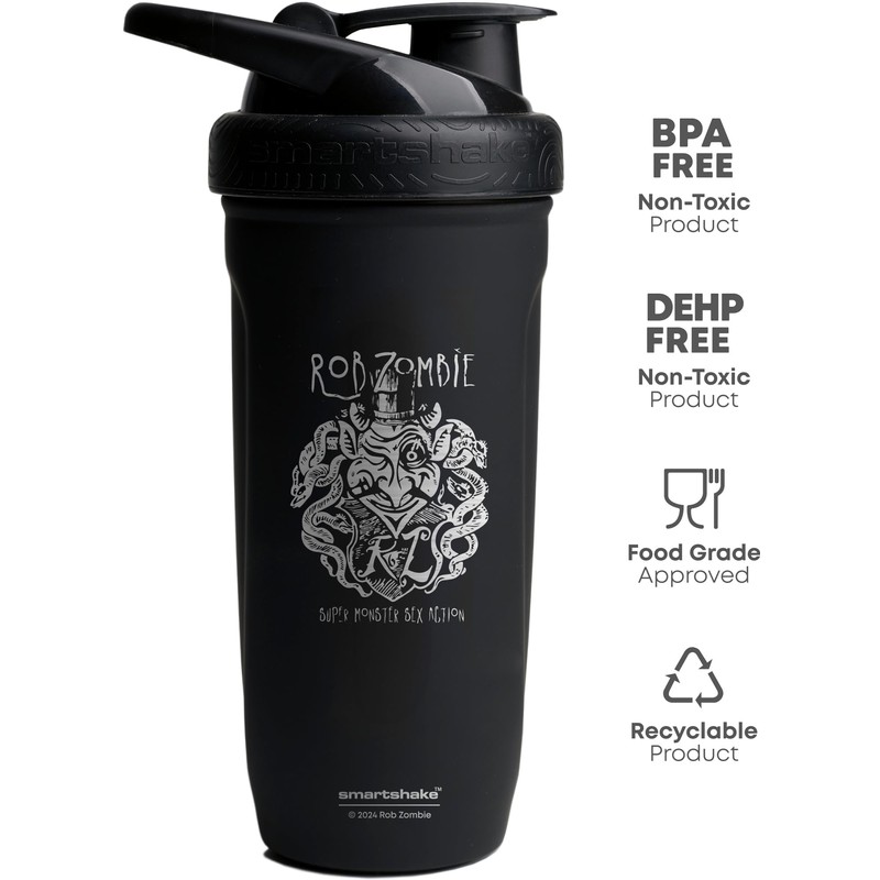 Smartshake Rockband Reforce Stainless Steel Protein Shaker Bottle 700 ml