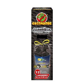 Costalitos Fortiflex Opacidad Bolsas para Basura Grandes con Jareta, color Negro, Grande, 62 x 80 cm