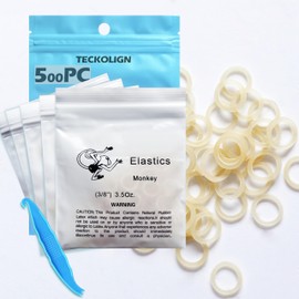 Orthodontic Elastic 500 pcs Rubber Bands (Medium, 3.5 Oz,3/8,Monkey), Teckolign Orthodontic Elastic Rubber Bands, 500 Pack,Orthodontic Supplies, Great for Dreadlocks, Braids, Tooth Gap, Braids, Dog