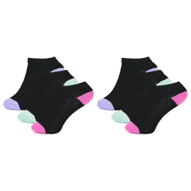 Kids 6 Pairs Trainer Socks | Unisex | Black, White Colour Heel Toe | Indoor/Outdoor Sports, Running, Walking, Athletic | Home, School, PE, Everyday | Comfort Soft, Durable & Quick Drying | Size 9-12