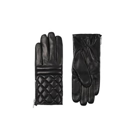 AllSaints Mens Moto Quilt Leather Gloves, Glove Set for Cold Weather, Large, Black