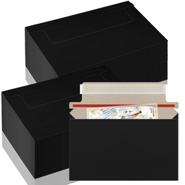 CXIIPOL 110 Pack Black Trading Card Envelopes, 7x 4.35 Inch Self-Adhesive Card Mailer Envelopes Perfect for Semi-Rigid Sleeves, Trading Card Mailing Supplies