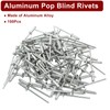Zorveiio 100 Pcs 1/8" x 1/2" Aluminum Blind Rivets Dome