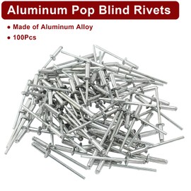 Zorveiio 100 Pcs 1/8" x 1/2" Aluminum Blind Rivets Dome Head Pop Rivets for Installing Accessories, Silver