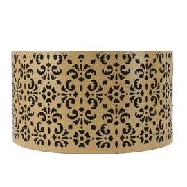 Metal Barrel Lampshade Hollow Exquisite Wrought Iron Lamp Shade with Shading Lining for E27 E14 Table Lamp Floor Light Yellow