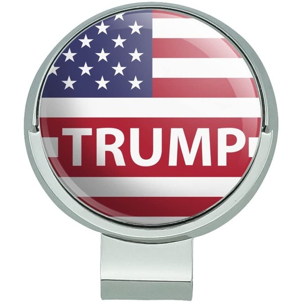 GRAPHICS & MORE President Trump American Flag Golf Hat Clip with Magnetic Ball Marker
