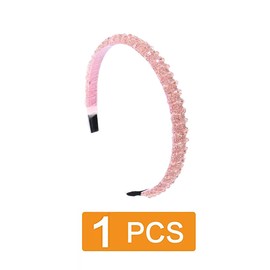 Traziewell Pink Headband for Girls Extra Sparkly Ladies Crystal Hairband Rhinestone Encrusted Narrow Evening Headbands for Women, 2315
