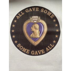 1 United States Purple Heart Quilt Block “ Veteran Military Fabric All Gave Some