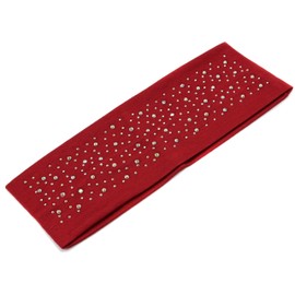Mytoptrendz® Wide Headband Womens Soft Stretchy Kylie Bands Bandeau Head Band Girls Hair Styling Accessories Embellished with Sparkly Diamante Crysal (Red)
