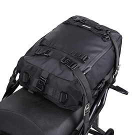 Rhinowalk Motor Saddle Bag Motorcycle Pannier Bag Waterproof Multifunctional Rear Rack Trunk Seat Bag (Black, 20L)