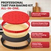 Tart Pan Kit,9 Inch Tart Pans with Removable Bottom,Non-stick Fluted