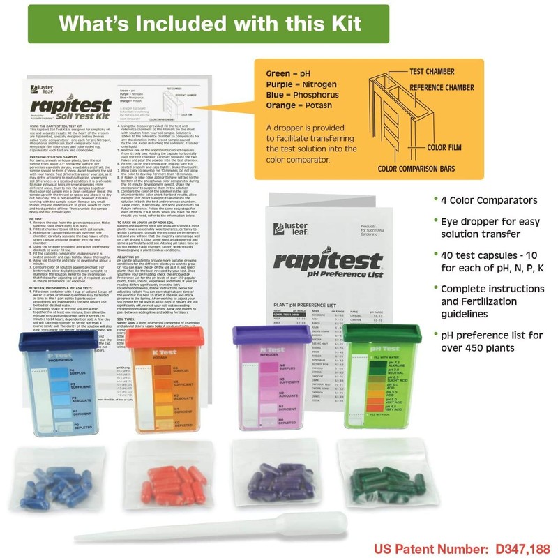 Luster Leaf 1601 Rapitest Test Kit for Soil pH, Nitrogen,