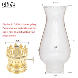 GXFCCYXT 1 1/4 Inch Base by 5 Inch Height Tiny Oil Lamp Chimney Kerosene Lamp Shade Oil Lamp Glass Replacement for Miniature Oil Lamps