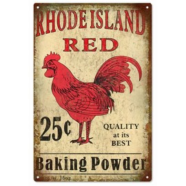 Rhode Island Red Baking Powder Reproduction Sign 12x18