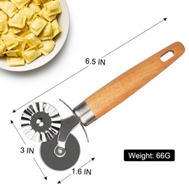 XIINBADA Pastry cutter wheel - Pie Crust Cutter Premium Double Cutter Wheel Pizza Cutter - Perfect for Pasta, Crinkle Cuts, Biscuits, pastry, and Ravioli