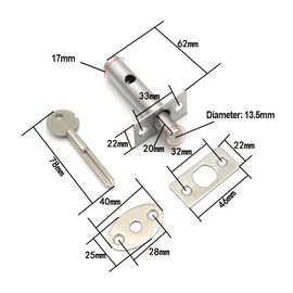 Door Security Rack Bolt, 2pcs Security Deadbolt Stainless Steel Door Bolts Mortice Door Lock Bolt Thumb Turn Anti-Theft Door Lock Bolt