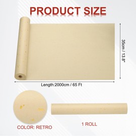 PATIKIL Chinese Xuan Paper Roll 65Ft x 13.8 Inch Raw Ripe Chinese Calligraphy Practice Paper Chunlian Duilian Couplets, Retro Color