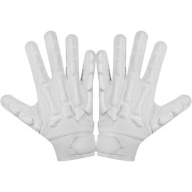 Glorious Traders Youth Football Gloves American Wide Receiver Injected Bones Football Gloves for Adult Men Women & Boys with Super Sticky Silicone Grip Palms