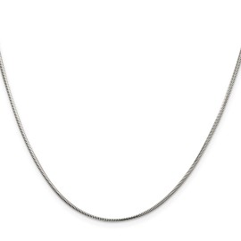 GlittersandGold Sterling Silver 1.5mm Diamond-cut Flat Snake Chain Necklace