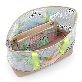 Sakroots Seville Tote Leather Trim NEON WILD LIFE