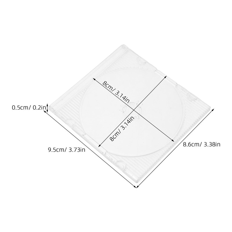 20pcs Mini CD Jewel Case 8cm - Clear Plastic Mini