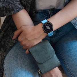 WOCCI Correa de reloj de silicona de 18 mm, correa de repuesto de goma de liberación rápida con hebilla de acero inoxidable negra (azul cielo)