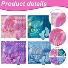 GXGM Meeres Augenmaske,16 Stück- 4 Typen Eye Pads mit Natürlichen Meereskollagen,Glänzend Collagen Augenpads Hyaluron für Geschwollene Augen,Gegen Falten,Tränensäcke,Puffiness（Grün,Blau,Lila,Pink）