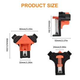 Corner Tensioner, Angle Tensioner, Angle Clamp, Wooden Clamps, Angle Tensioner 90 Degree, for Building Wooden Boxes, Picture Frames, Mailboxes, Dressers, Cabinets, Pack of 4, 90 Degree