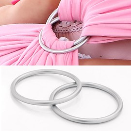 DFsucces Sling Ring Piggy Clasp Aluminum Ring Baby Carrier Ring Baby Holder Ring for Baby Cuddle Fixing Unwelded Solid Aluminum Alloy Ring Sling Baby Baby Shower Replacement (Silver)