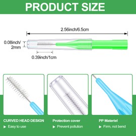 Zopeal Zopeal 250 Pieces Braces Flossers Interdental Brush for Cleaner Tooth Toothpick Dental Teeth Flossing Picks Head Oral Dental Hygiene Cleaning Tool Soft Cleaners